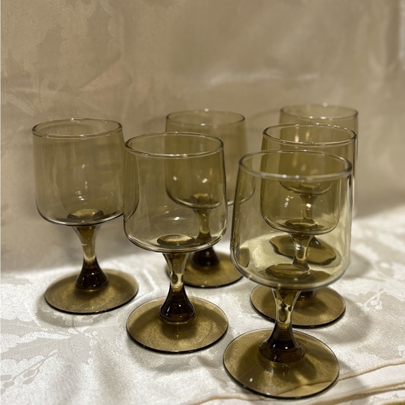 Libbey Tawny Brown Drinkware Set of 6 Vintage - Picture 3 of 7
